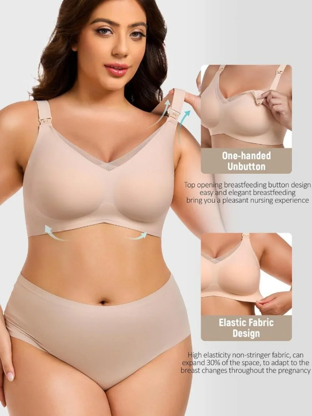 Comfortable Seamless Nursing Bras 3-Pack for Breastfeeding, Maternity & Sleep